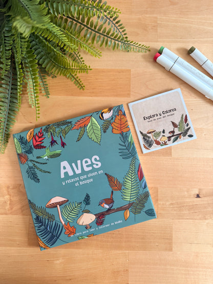 Libro para Colorear: Aves y Relatos que viven en el Bosque